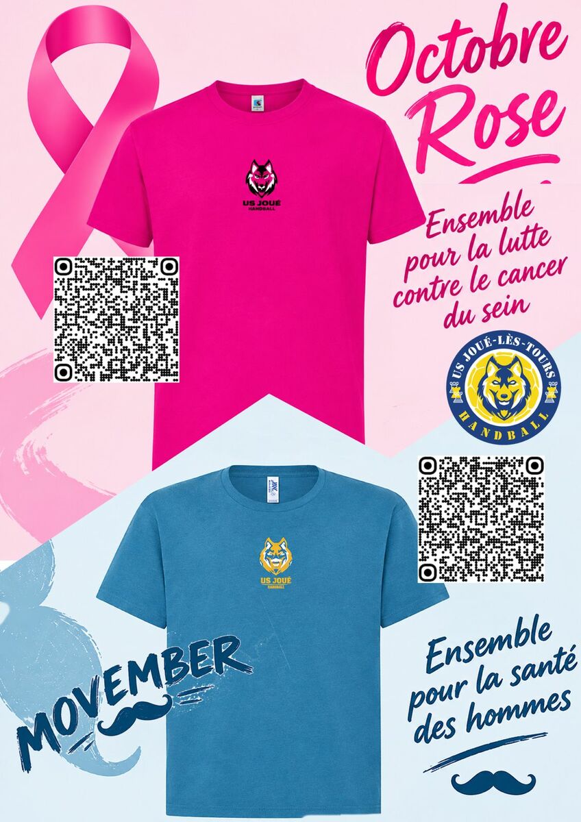 🎀 L’US Joué-lès-Tours Handball s’engage pour Octobre Rose & Movember 2026 🧔♂️
