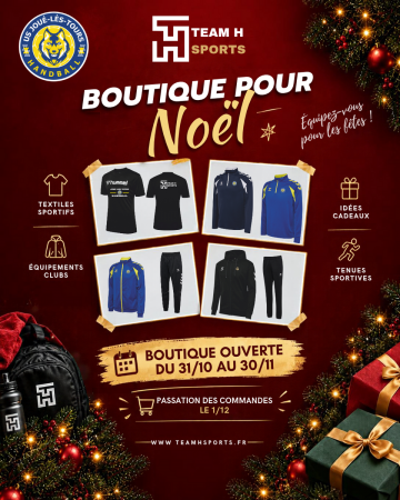 🎄💙💛 La boutique de l'USJ Handball rouvre ses portes pour Noël !